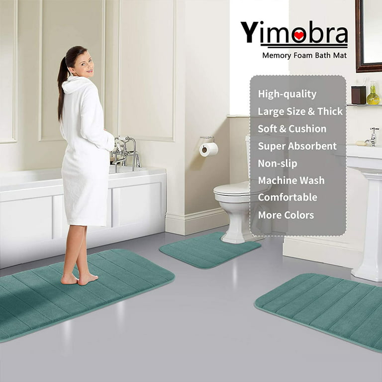 Yimobra Large Memory Foam Bathroom Mat 2 Pieces Set, Non Slip - Super Water  Absorption Soft Bath Mats Rugs, Thick, Dry Fast, Machine Washable for
