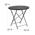 thumbnail image 4 of Afuera Living Table à Manger de Patio Rond en Acier de 30 Pouces à Motif de Fleurs, Gris Pâle, 4 of 7