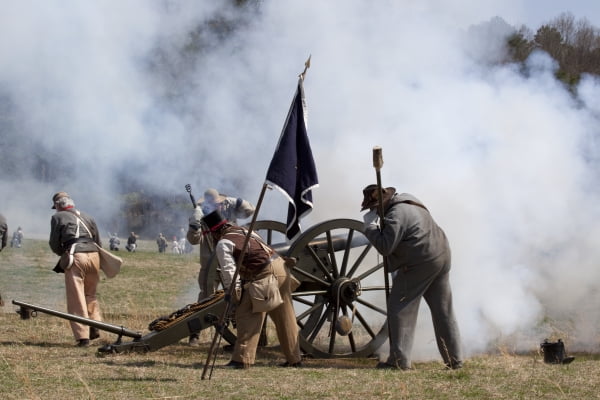 Print: Reenactment Of Civil War Siege Of April 1862, Bridgeport 