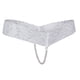 thumbnail image 1 of Bragas sexys sin entrepierna para mujer, tanga de encaje transparente, ropa interior con perlas Blanco, 1 of 9
