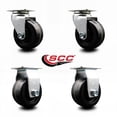 thumbnail image 2 of 4 Inch Phenolic Caster Set with Roller Bearings 2 Swivel 2 Rigid SCC, 2 of 2