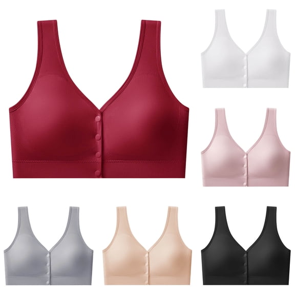 5XL/6XL Plus Size Sport Bras for Women Front Closure Widen Straps Stretchy Soft Full Coverage Wireless Supportive Running Yoga Workout Everyday Bralette