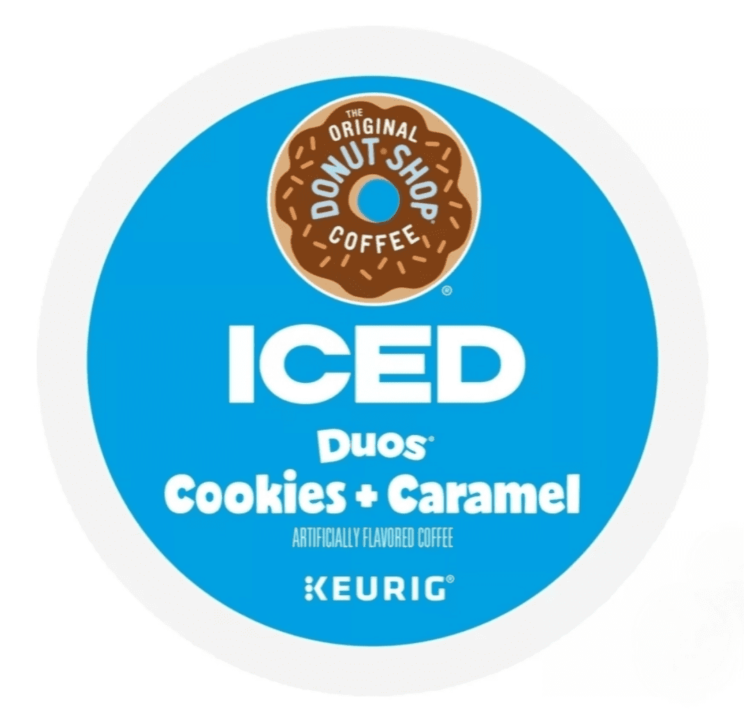 The Original Donut Shop Iced Duos Cookies + Caramel Iced Coffee Keurig K-Cup Pods Medium Roast