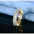thumbnail image 6 of GEMSME 14K Gold Plated Ring Cubic Zirconia Emerald Cut Eternity Ring Band for Women Men（8）, 6 of 6