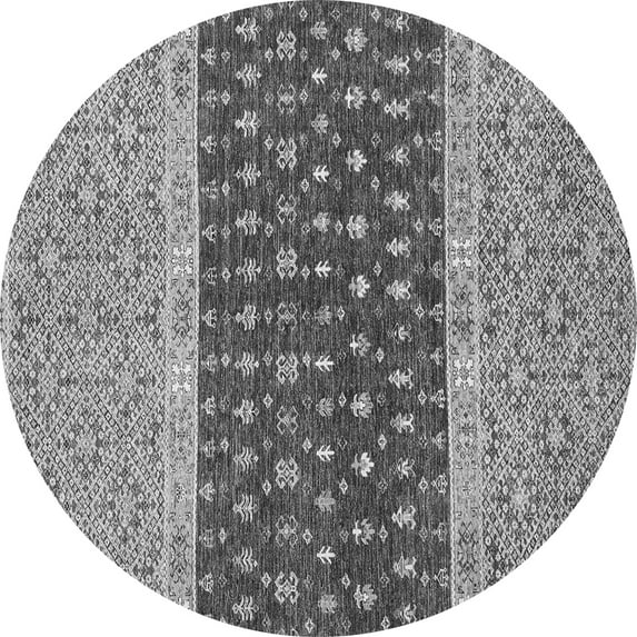 Ahgly Company Indoor Round Oriental Gray Modern Area Rugs, 5' Round
