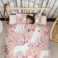 thumbnail image 3 of Great Pyrenees Dog and Flower Duvet Cover and Pillowcase Set for Single Bedding, Bedroom Accessories for Kids Teens, 3 of 5
