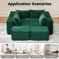 thumbnail image 4 of Vicluke 131" Cloud Couch Sectional, U Shaped Modern Sofa with 2 Ottomans, Comfy Corduroy Fabric Modular Sectional Sofa in a Box, Boneless Couches for Living Room, No Assembly Required (Green), 4 of 8