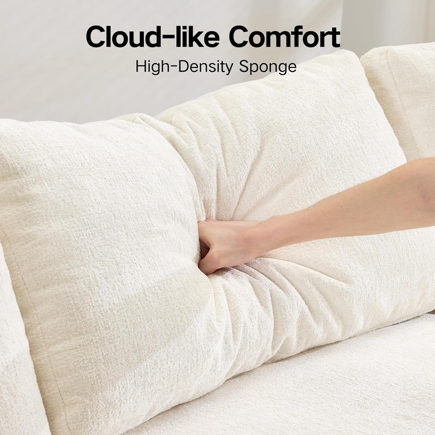 7 Seater Cloud Couch, No Assembly Required Modular Boneless Sofa, Comfy Deep Seat Sectional Sofa for Living Room, Bedroom, Apartment