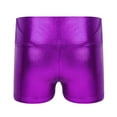 thumbnail image 2 of inhzoy Kids Girls Shiny Metallic Dance Shorts Hot Pants Stretchy Bottoms Purple 6, 2 of 5
