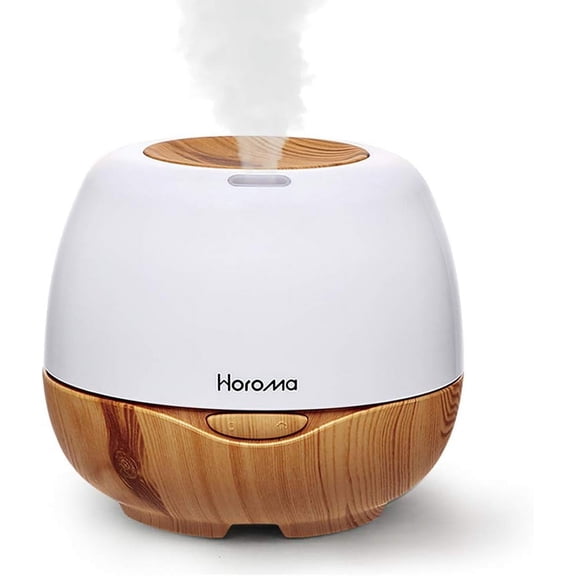 HOROMA Essential Oil Diffuser White, 300ml Ultrasonic Diffusers Cool Mist Humidifier, Aroma Diffuser With Adjustable Mist Mode, 7 LED Lights Changing for Home Office Baby