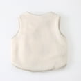 thumbnail image 4 of GYRATEDREAM Toddler Baby Boys Girls Warm Vests Kids Sleeveless V Neck Knit Sweater Button Down Soft Vest for 3-4Y White, 4 of 5