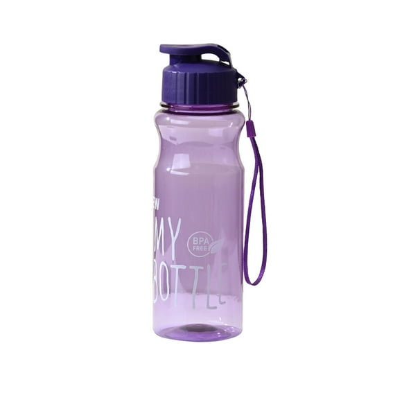 Vaso de agua portátil de plástico de 550 ml, color sólido, con tapa abatible, para estudiantes, para exteriores, sellado a prueba de fugas, de gran capacidad.