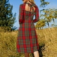 thumbnail image 5 of Royal Stewart Tartan Plaid Womens Summer Dress Tie Back A Line Flare Dress, 5 of 9