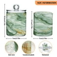 thumbnail image 3 of 2 Pack Soft Green Marble Qtip Holder Dispenser Clear Plastic Storage Apothecary Jars for Cotton Swabs Balls Pads Floss, 3 of 7