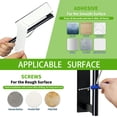 thumbnail image 3 of Paper Towel Holder Under Cabinet, Single Hand Operable Tearing off Paper Towels with Damping Effect, Both Available in Adhesive and Screws, Stainless Steel (Black), 3 of 8