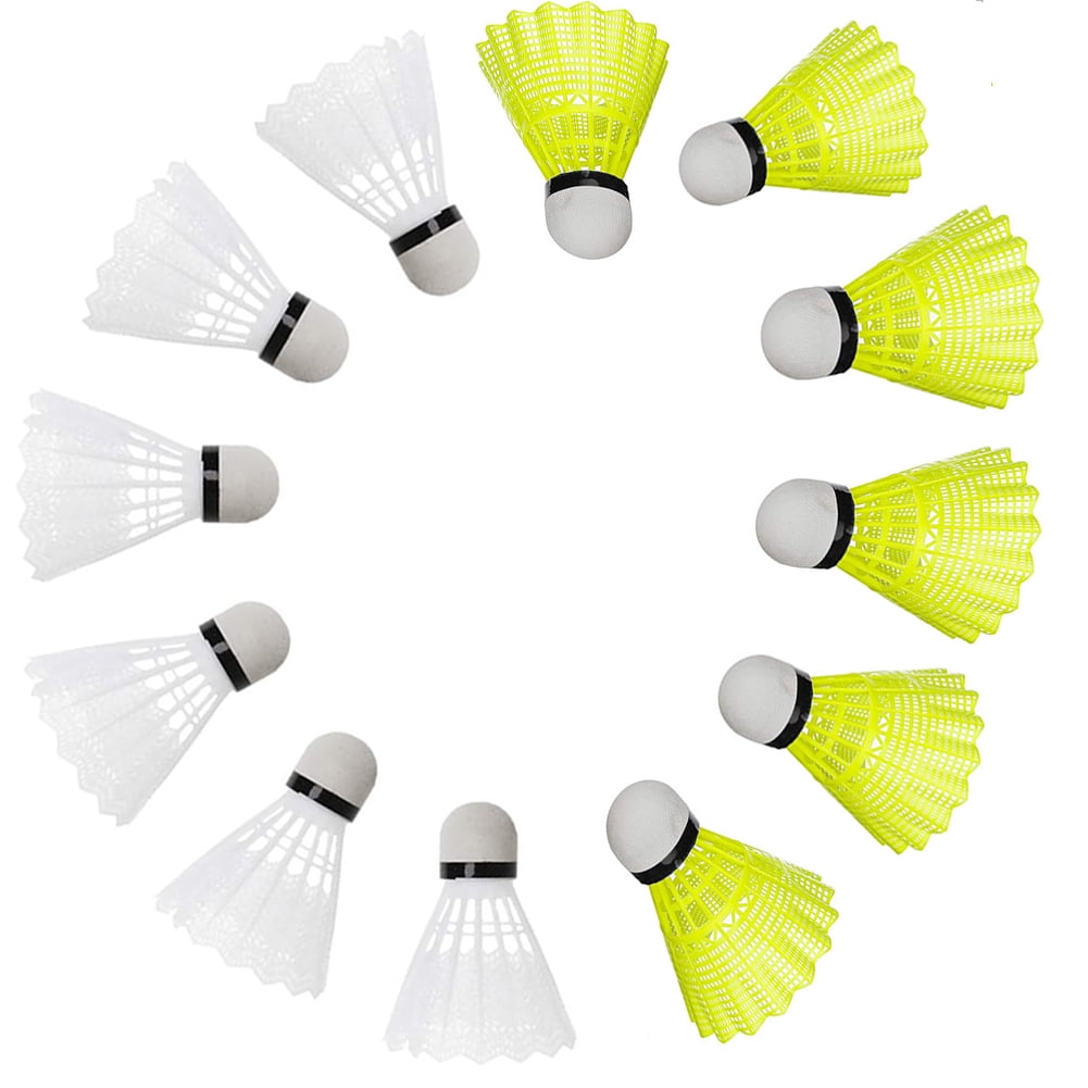 12 PCS White Feather Badminton Outdoor Sport Shuttlecocks Durable Balls US 