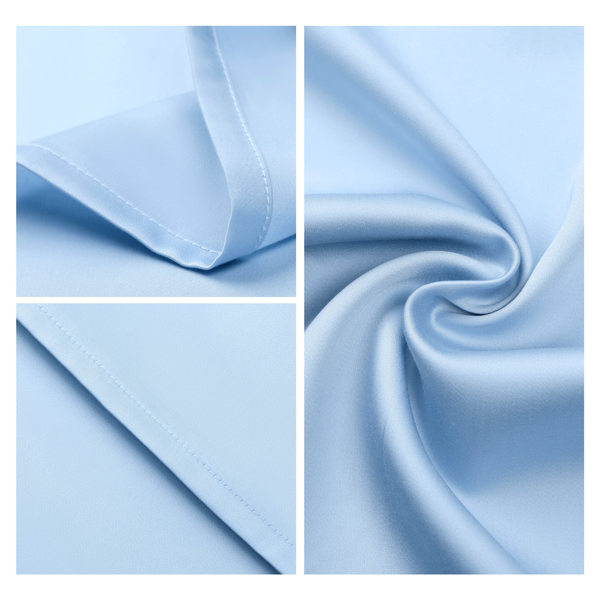 Unique Bargains Satin Pillow Cases Set of 2 Cooling Pillow Covers Queen Sky Blue