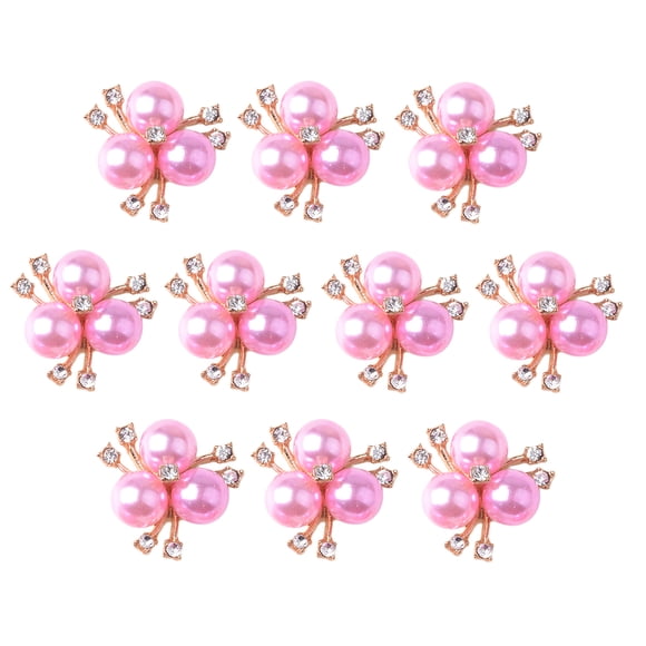 10x Rhinestone Crystal Per Adorno Ftback Flor Rosa Sunnimix Botón de diamantes de imitación Joyería DIY