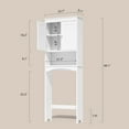 thumbnail image 5 of Over the Toilet Storage Cabinet, Lofka Bathroom Cabinet with Open Shlef &Doors, Anti-Tip Safety, White, 5 of 12