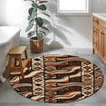 thumbnail image 3 of Retro Tribal Round Area Rug 3Ft Washable Small Circle Rugs for Kitchen Entryway, Middle Century Bohemia Minimalist Art Red Brown Non-Slip Carpet Floor Mats Indoor Outdoor Carpet Runner Home Decor, 3 of 8