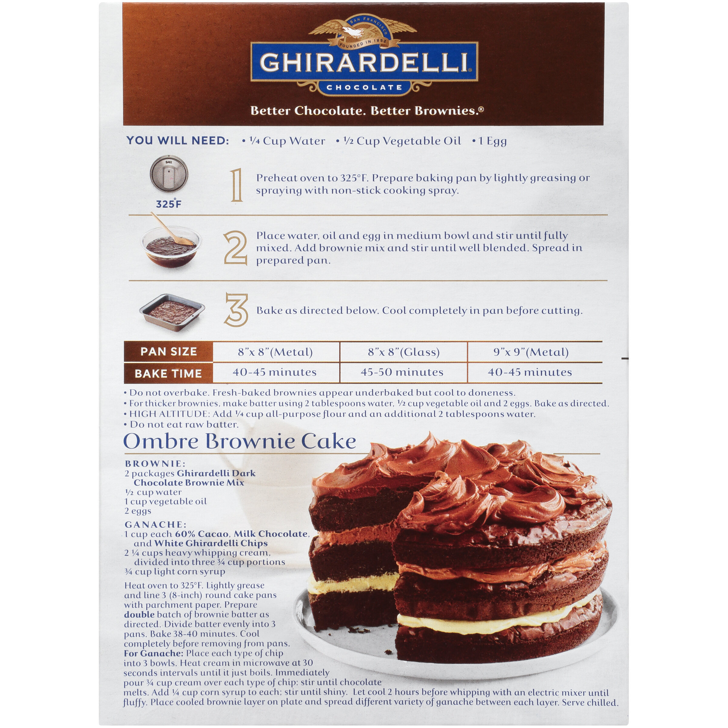 Ghirardelli Dark Chocolate Premium Brownie Mix, Includes Chocolate Chips, 20 oz Box - image 5 of 11