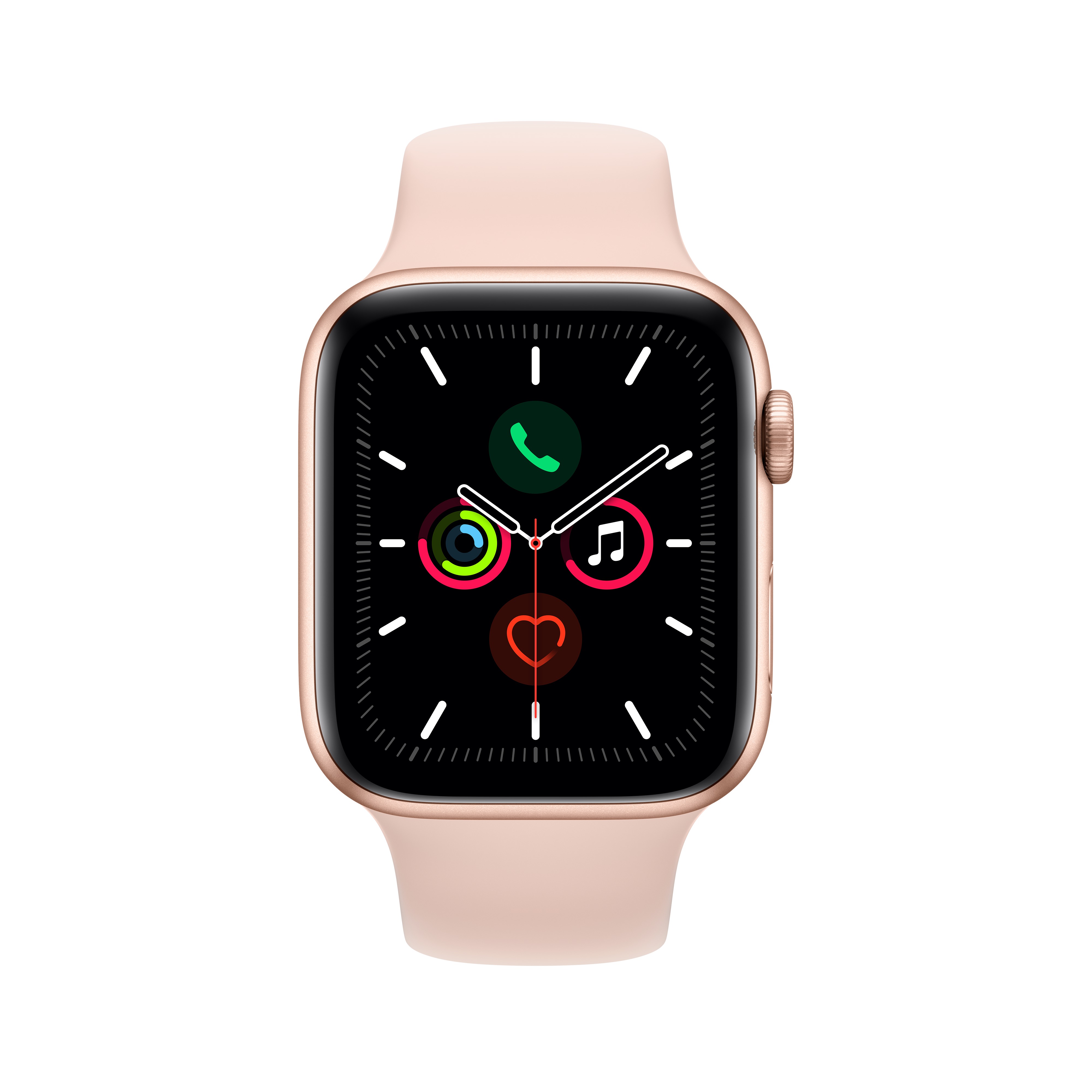 Apple Watch Series 5 GPS, 44mm Gold Aluminum Case with Pink Sand Sport Band - S/M & M/L - image 2 of 6