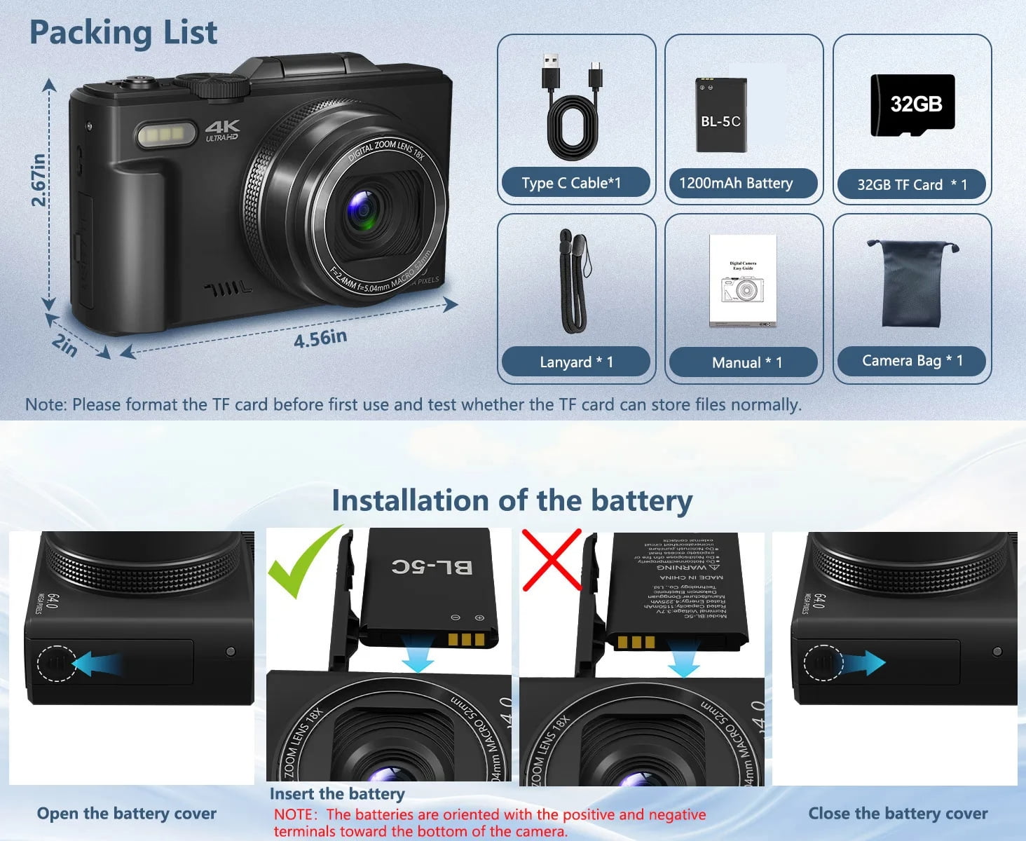 4K compact digital photography camera, 18x digital zoom, vintage vlog video recorder for YouTube, 180° flip screen, WiFi webcam