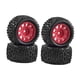 thumbnail image 4 of Ruedas y neumáticos para coche RC 1/18, repuestos resistentes, caucho plástico de alto rendimiento Rojo, 4 of 9