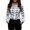 White, variant on Women Lapel Button Long Sleeve Plaid Shirt Top