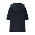 thumbnail image 5 of Women Clearance Clothing Under $10. Womens Linen Tops Button Down Hooded Short Sleeve Summer Shirts V Neck Beach T Shirt Dressy Casual Work Blouses with Pockets Blusas De Mujer En Oferta, 5 of 6