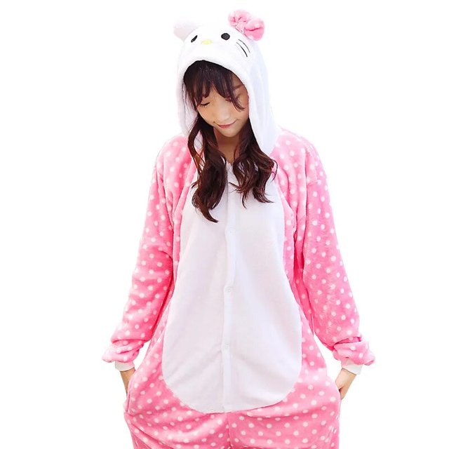 Onesies de unicornio Unisex, ropa de dormir de franela con capucha, disfraces de Anime, lindo Panda, Totoro, oso, cerdo, mujer, Invierno