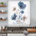 thumbnail image 5 of Navy Blue Floral Sheer Curtains 45 Inches Long, Watercolor Flowers Farmhouse Light Filering Curtains, Breathable Simi Curtain Privacy Drapes for Kitchen Bathroom Lightweight Small Window Treatment, 5 of 9