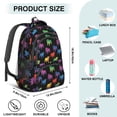 thumbnail image 5 of Bulldog Black Pattern Cute School Backpack Bag with Padded Back and Adjustable Shoulder Straps 16.9 X 12.6 X 5.9 Inches, 5 of 5