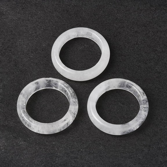 Natural Quartz Crystal Plain Band Ring Gemstone Jewelry for Women Size 9(18.9mm)