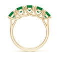 thumbnail image 2 of ANGARA Natural Half Eternity Five Stone 2.25 ct Emerald Wedding Band in 14K Yellow Gold for Women (Size-5mm) | May Birthstone, Birthday, Anniversary, Jewelry Gift for Women | Natural Emerald Ring, 2 of 12