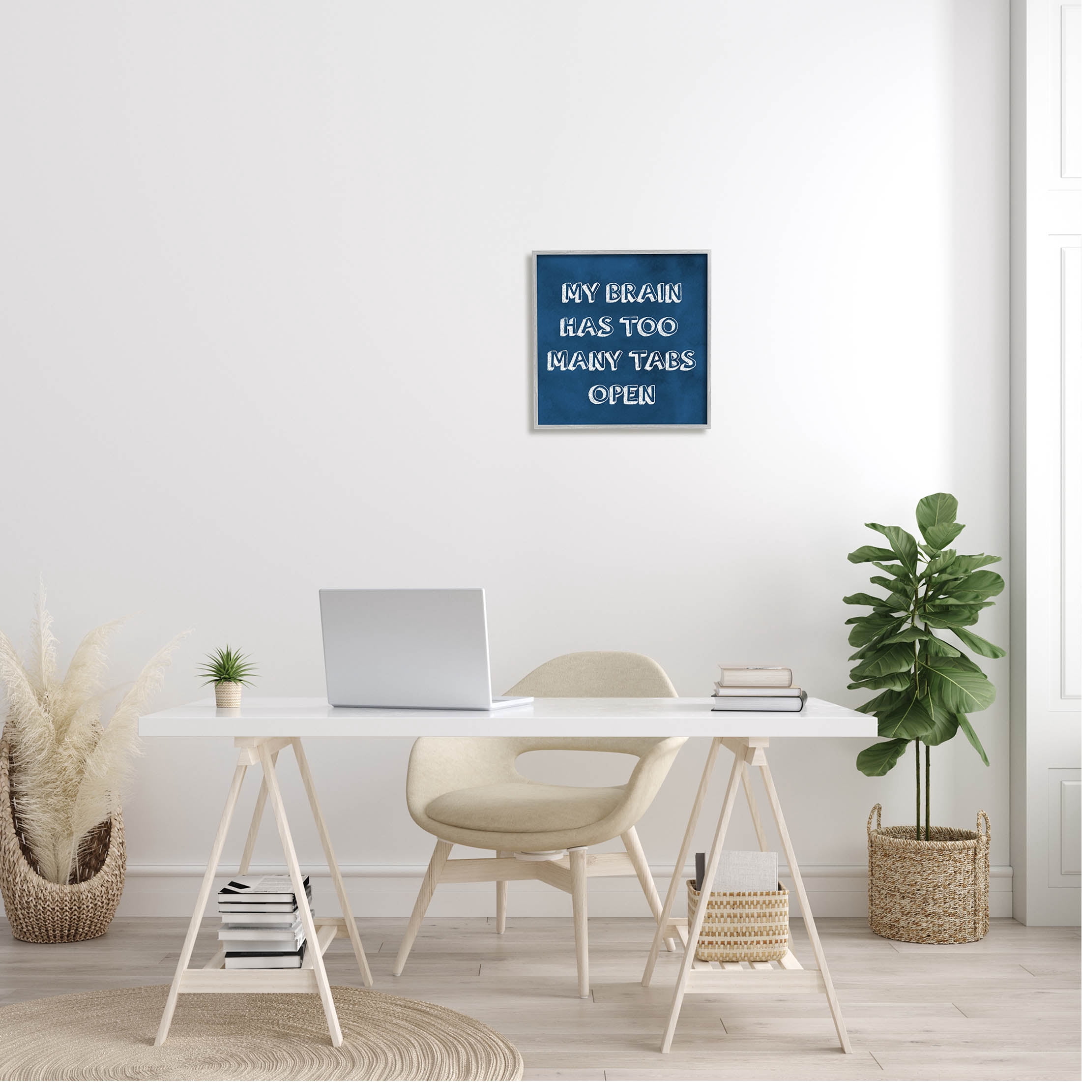 Stupell Industries Distracted Humor Phrase Graphic Art Gray Framed Art Print Wall Art, Design by Sundance Group