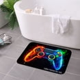 thumbnail image 3 of FJPT Non Slip Flannel Polyester Floor Mat With Vibrant Game Controller Design In Fire And Ice Theme For Bathroom Kitchen Bedroom Decor 16x24 inch, 3 of 5