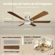 thumbnail image 2 of Ventilador de Techo con Luz LED 52in/132cm - Abanicos de Techo Silencioso de Perfil Bajo, 6 Aspas Doble Acabado (Madera/Plateado), Motor DC Reversible, 3CCT, 6 Velocidades, 2 of 7