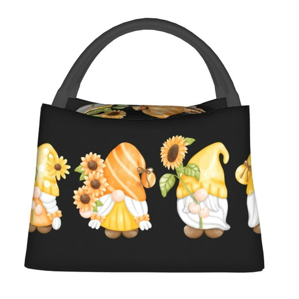 Balery Sunflower Gnomes 5 Bolsa de Aislamiento Portátil – Bolsa de Almuerzo con Forro de Aluminio Mejorado, Funda Impermeable y Fácil de Limpiar para Picnic y Caja de Almuerzo