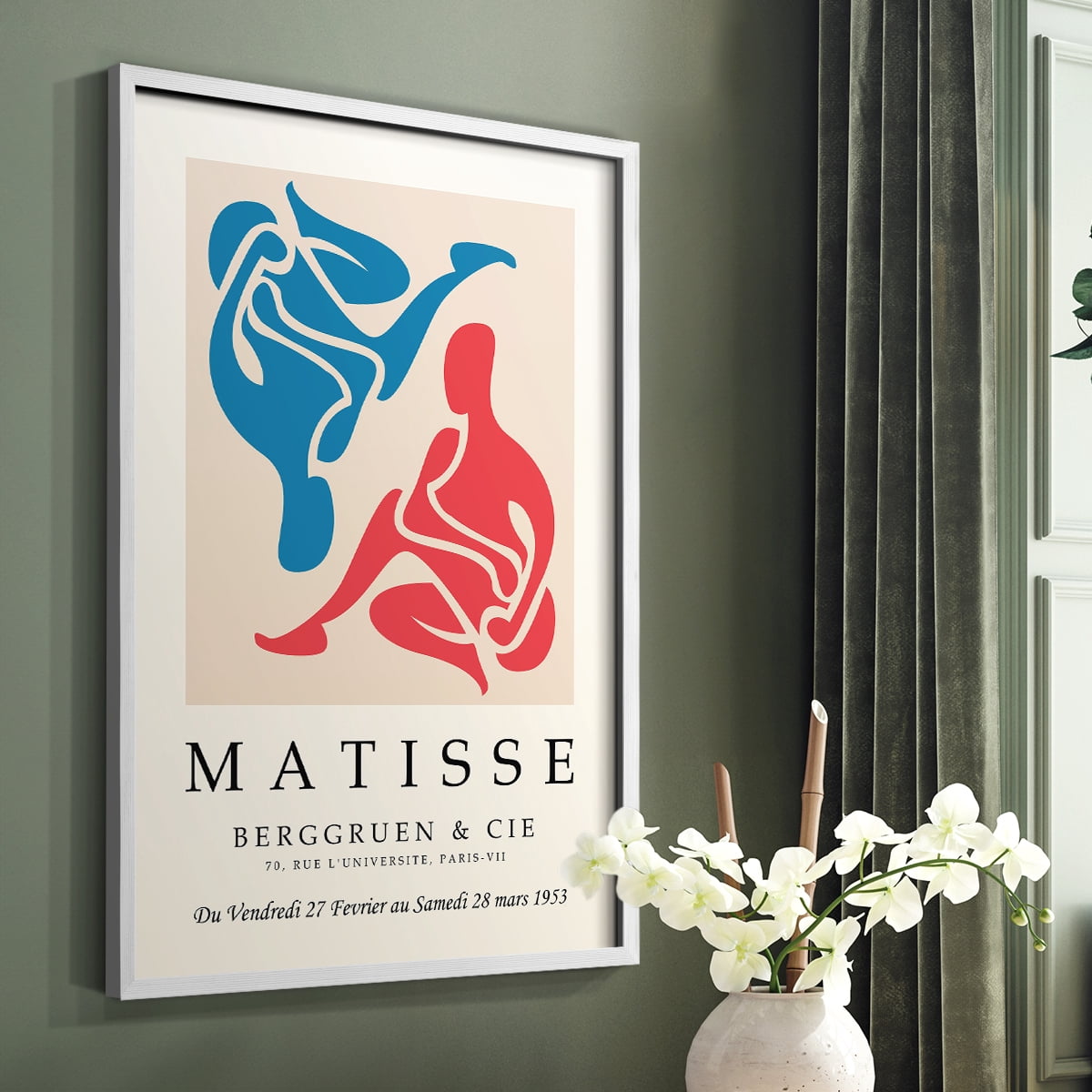 Matisse CCCXXXVI in White Solid Wood 11 x 14 Framed Print