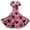 Deep Red, variant on Valentine's 2026 Red-Pink Crochet Heart & Flower Dress, Women's V-neck Short Sleeve Fitted Waist A Line Flowy Sundresses Deep Red S