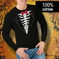 thumbnail image 2 of Tuxedo Skeleton Costume Black Adult Long Sleeve T-Shirt - Medium, 2 of 6