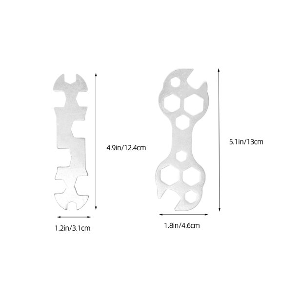 GOOHOCHY 2-Pack Portable Multi-Hole Wrench Set, Mountain Bike Repair Tools, Flat Steel Spanner Multitool for Cycling Maintenance
