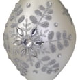 thumbnail image 3 of Northlight Matte Silver Glittery Snowflake Glass Christmas Finial Ornament 6", 3 of 5