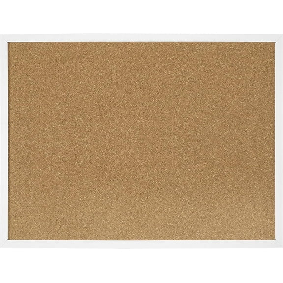 Cork Board Bulletin Board 23 x 15.7 Inches with Rectangle White Frame Hanging Pin for Walls Office Message Board or Vision Board Decoration