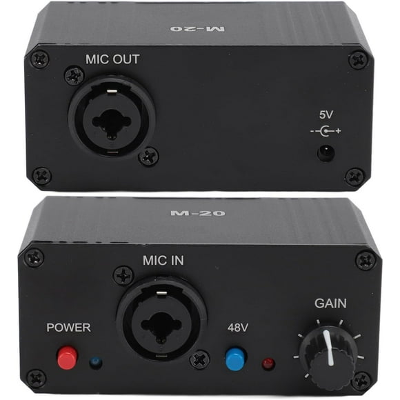 FYBTOF Mic Preamp, High Gain 48V Power XLR Output Mic Preamplifier, Microphone Preamp for Dynamic and Condenser Microphones Booster-3549