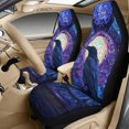 thumbnail image 3 of Xixirimido Car Seat Covers for Front Seats 5Pcs Car Accessories with Seat Belt Covers & Center Console Cover Universal Fit for SUVs,Vans,Trucks,Sedans, Stained Glass Crow, 3 of 8