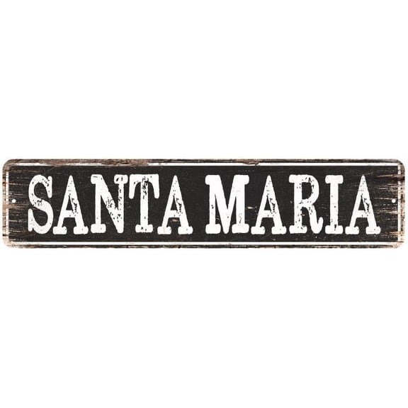 SANTA MARIA Gift Chic Metal Sign Home Decor Cities 4x18 204180007318
