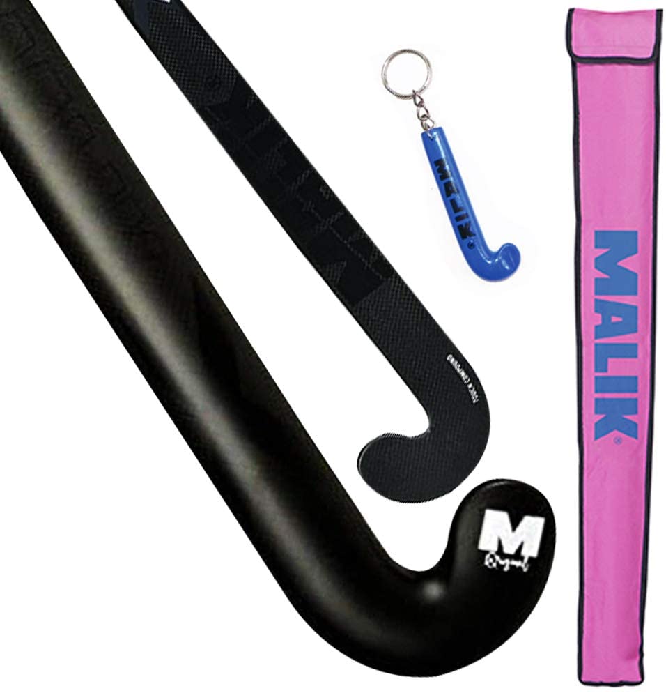 Malik Field Hockey Wooden Stick Black Size 36.5" Available in Multi