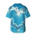 thumbnail image 5 of KLL Heart Shaped Cloud Print Men's Shirt Short Sleeve Button Down Summer Cuba Beach Shirts- Medium, 5 of 5